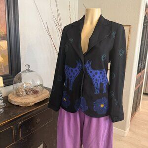 CHACOK  Giraffe themed ART JACKET by fashion designer Arlette Decock 1970's